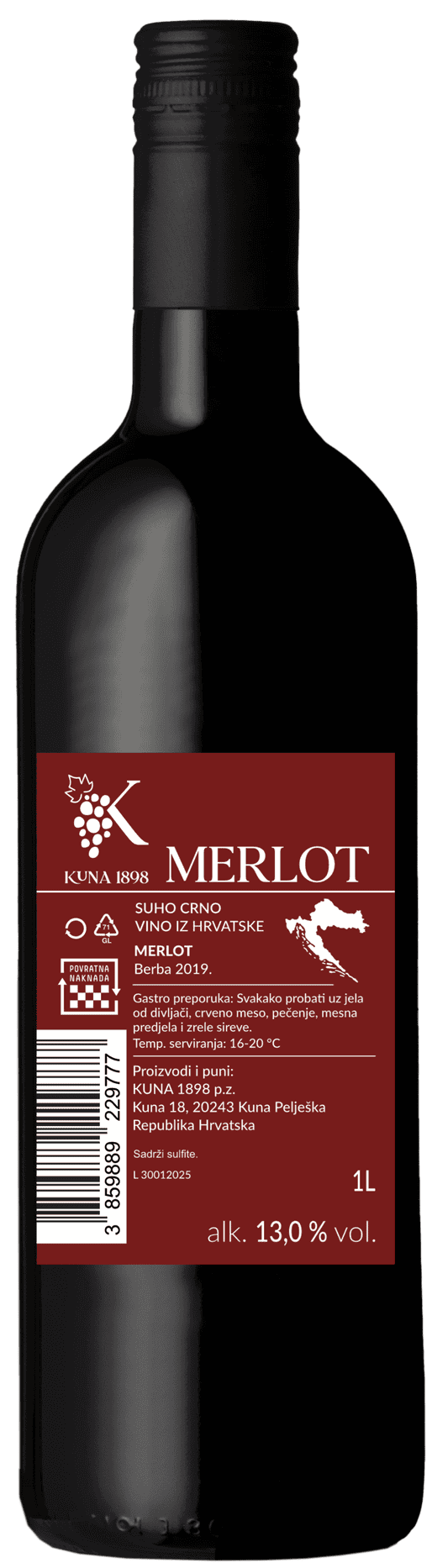 MERLOT BOCA 1L ZA PREZENTACIJU MASTER 2